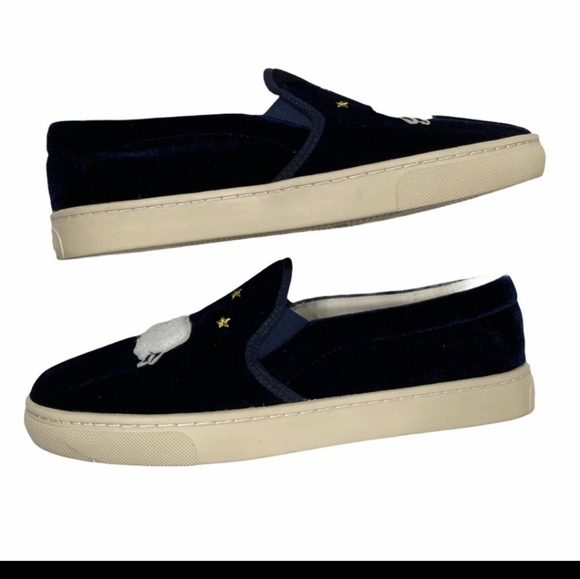 Soludos Blue Velvet Sheep Shoes Slip-on 8.5 - Picture 2 of 9